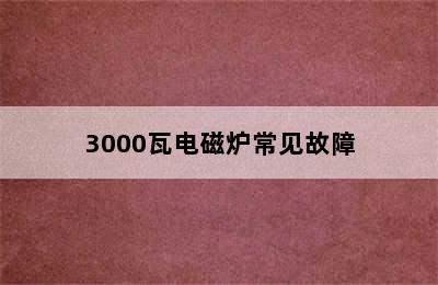 3000瓦电磁炉常见故障