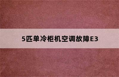 5匹单冷柜机空调故障E3