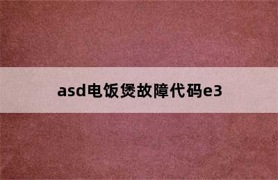 asd电饭煲故障代码e3