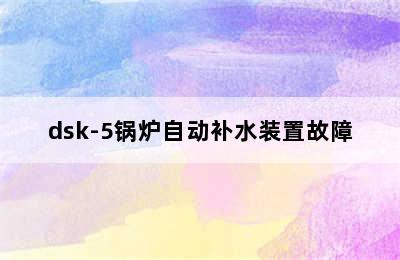 dsk-5锅炉自动补水装置故障