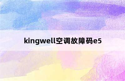 kingwell空调故障码e5