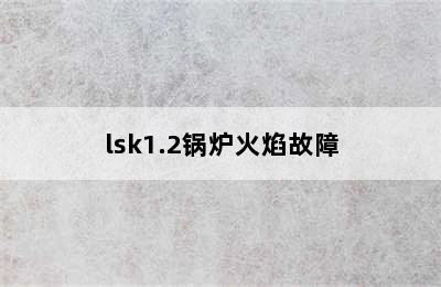 lsk1.2锅炉火焰故障