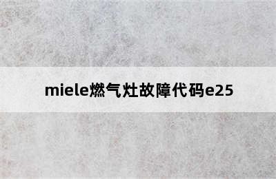 miele燃气灶故障代码e25