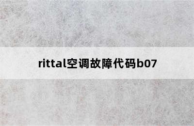 rittal空调故障代码b07