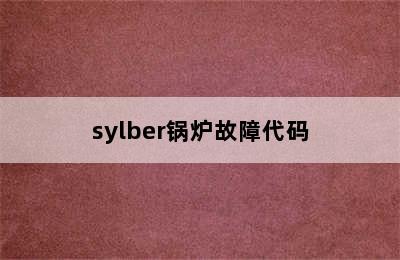 sylber锅炉故障代码