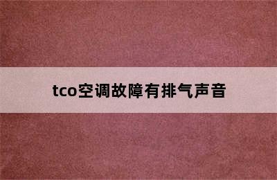 tco空调故障有排气声音