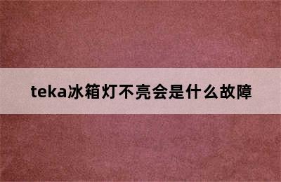 teka冰箱灯不亮会是什么故障