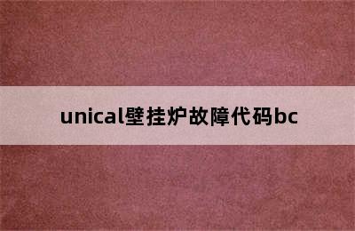 unical壁挂炉故障代码bc