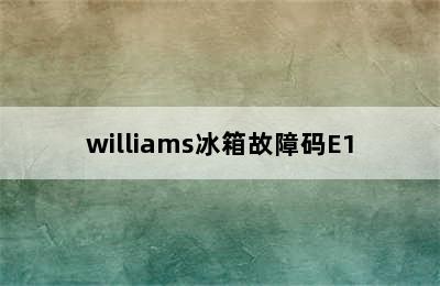 williams冰箱故障码E1