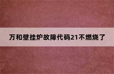 万和壁挂炉故障代码21不燃烧了