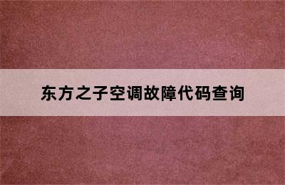 东方之子空调故障代码查询