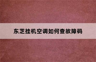 东芝挂机空调如何查故障码