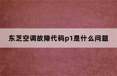 东芝空调故障代码p1是什么问题