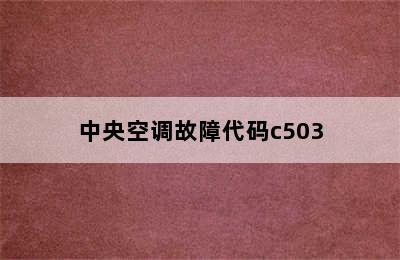 中央空调故障代码c503