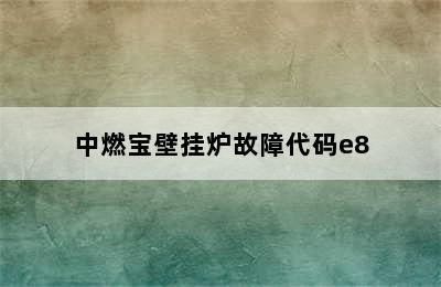 中燃宝壁挂炉故障代码e8