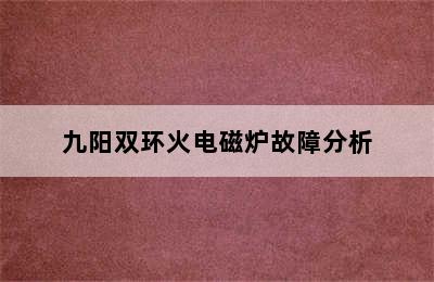 九阳双环火电磁炉故障分析