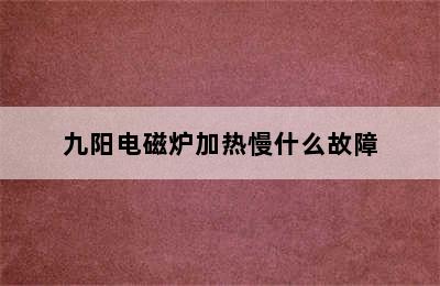 九阳电磁炉加热慢什么故障