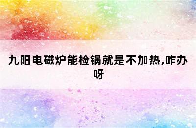 九阳电磁炉能检锅就是不加热,咋办呀