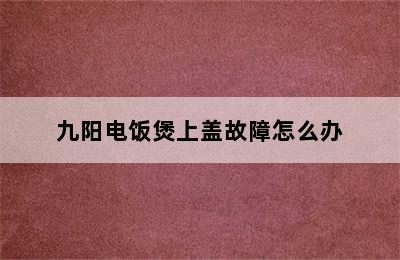 九阳电饭煲上盖故障怎么办