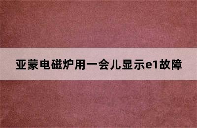 亚蒙电磁炉用一会儿显示e1故障