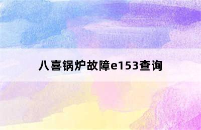 八喜锅炉故障e153查询