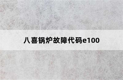 八喜锅炉故障代码e100