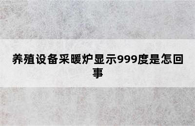 养殖设备采暖炉显示999度是怎回事