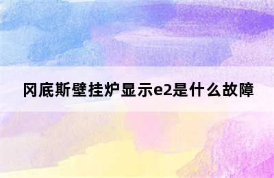 冈底斯壁挂炉显示e2是什么故障