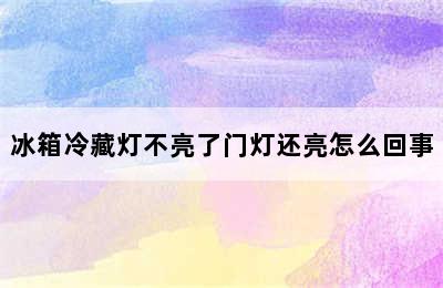 冰箱冷藏灯不亮了门灯还亮怎么回事