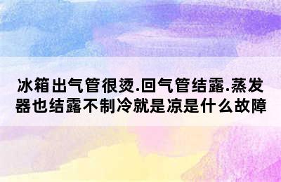 冰箱出气管很烫.回气管结露.蒸发器也结露不制冷就是凉是什么故障