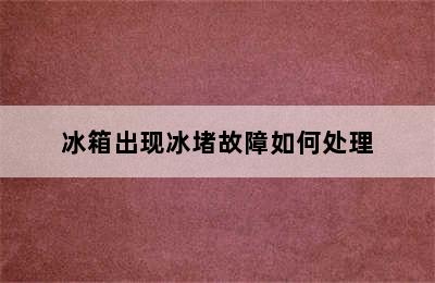 冰箱出现冰堵故障如何处理