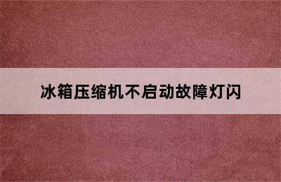 冰箱压缩机不启动故障灯闪