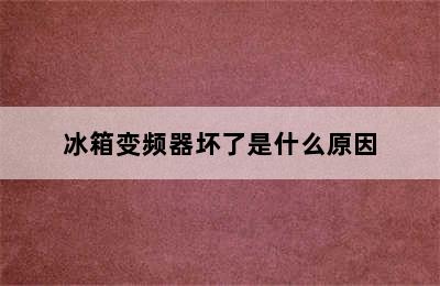 冰箱变频器坏了是什么原因