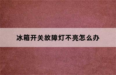 冰箱开关故障灯不亮怎么办