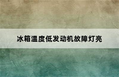 冰箱温度低发动机故障灯亮