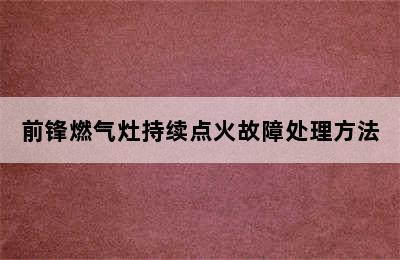 前锋燃气灶持续点火故障处理方法