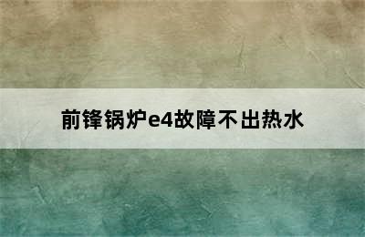 前锋锅炉e4故障不出热水