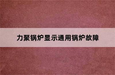 力聚锅炉显示通用锅炉故障