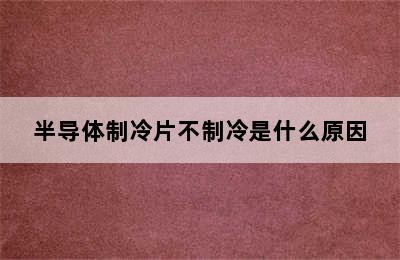 半导体制冷片不制冷是什么原因