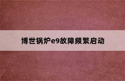 博世锅炉e9故障频繁启动