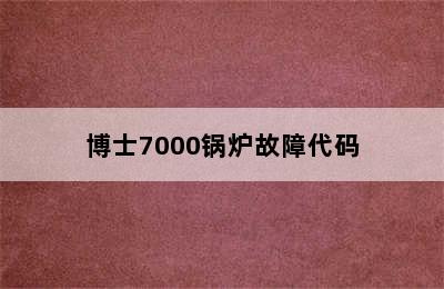 博士7000锅炉故障代码