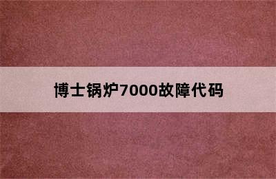 博士锅炉7000故障代码