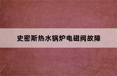 史密斯热水锅炉电磁阀故障