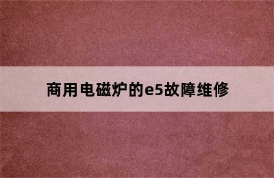 商用电磁炉的e5故障维修