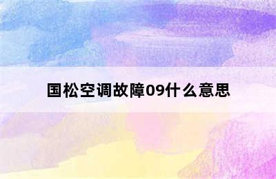 国松空调故障09什么意思