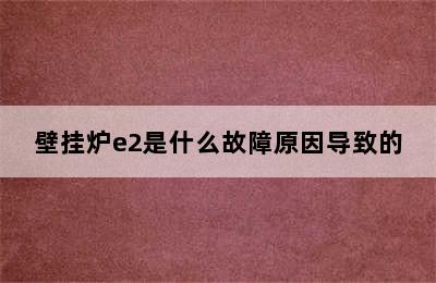 壁挂炉e2是什么故障原因导致的