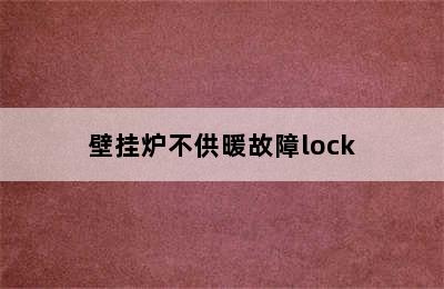 壁挂炉不供暖故障lock