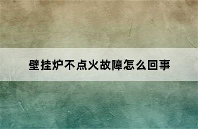 壁挂炉不点火故障怎么回事