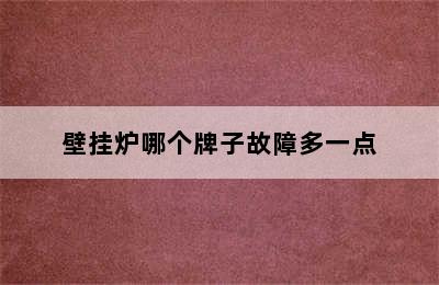 壁挂炉哪个牌子故障多一点