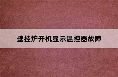 壁挂炉开机显示温控器故障